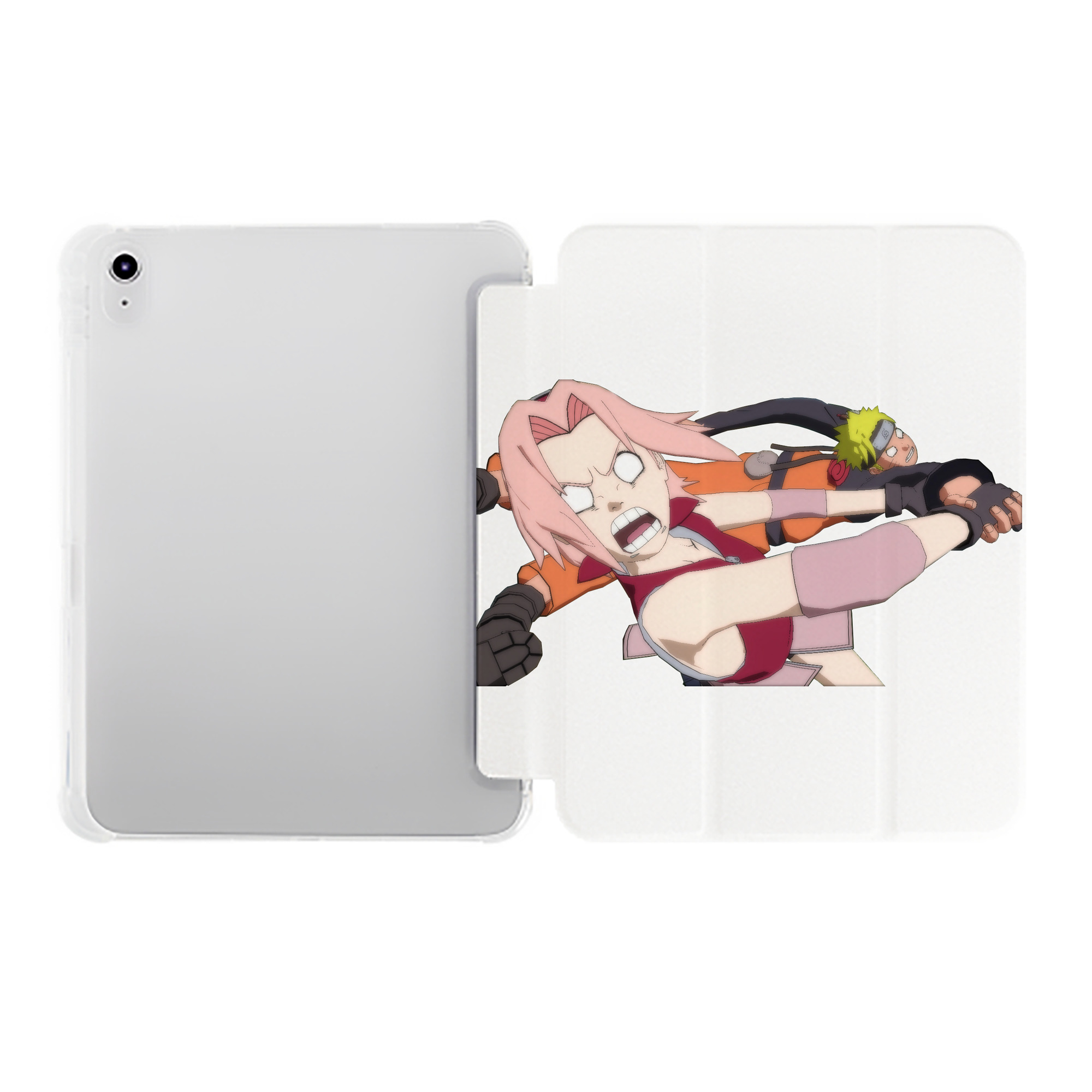 （画像用） NARUTO -ナルト- 春野サクラ Haruno Sakura IPad ケース ペン収納付き 三つ折りスタンド PUレザー×シリコン 対応機種9.5/10.5/10.9インチ